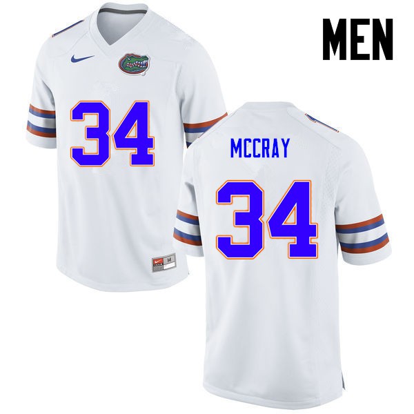 Florida Gators Men #34 Lerentee McCray College Football Jersey White
